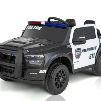 Licensed Ram 2500 24 Volt Ride on Toys for Big Kids, 2 Seater Electric Car for Kids with Remote Control, Bed Storage, Megaphone,4.3 Mph Max Speed
