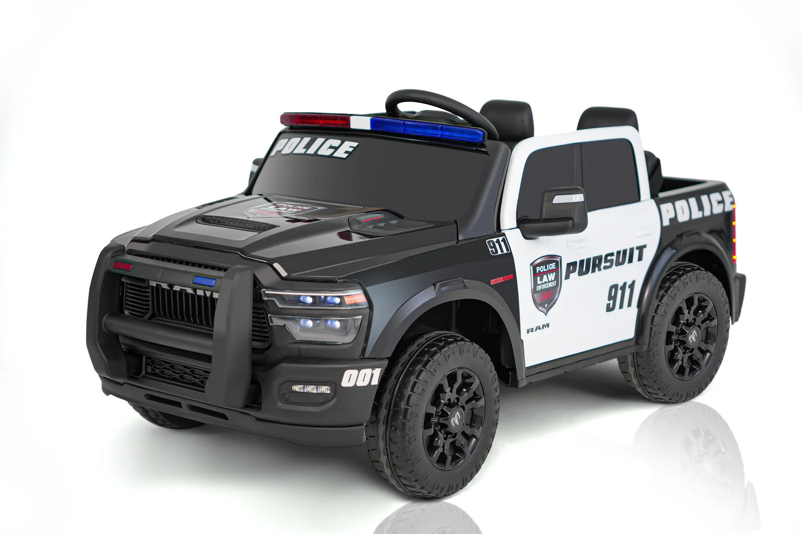 Licensed Ram 2500 24 Volt Ride on Toys for Big Kids, 2 Seater Electric Car for Kids with Remote Control, Bed Storage, Megaphone,4.3 Mph Max Speed