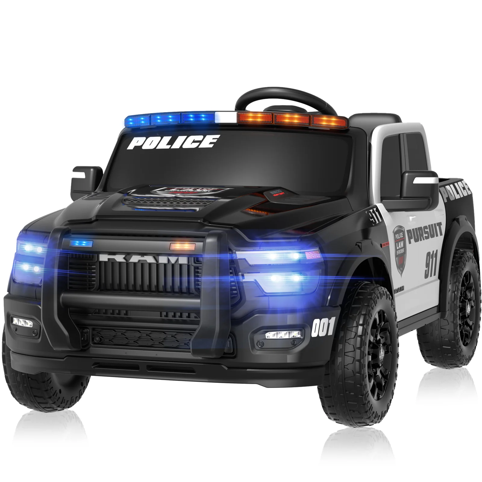 YunTopKids  Licensed Ram 2500 12 Volt Ride on Toys for Big Kids,2 Seater Electric Car for Kids with Remote Control, Bed Storage, Megaphone,4.3 mph Max Speed