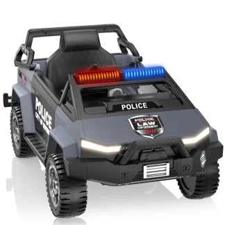 YunTopKids 24 volt ride on toys, Electric Police Car for Kids Powered Ride on Toys Cop Cars with Remote Control, Alarm Lights,Music,4.5mph Max Speed,Gray